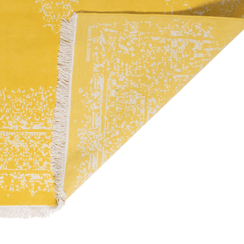 فرش دستباف - کاکوتی زرد کرم 1 - ابعاد 3 در 2